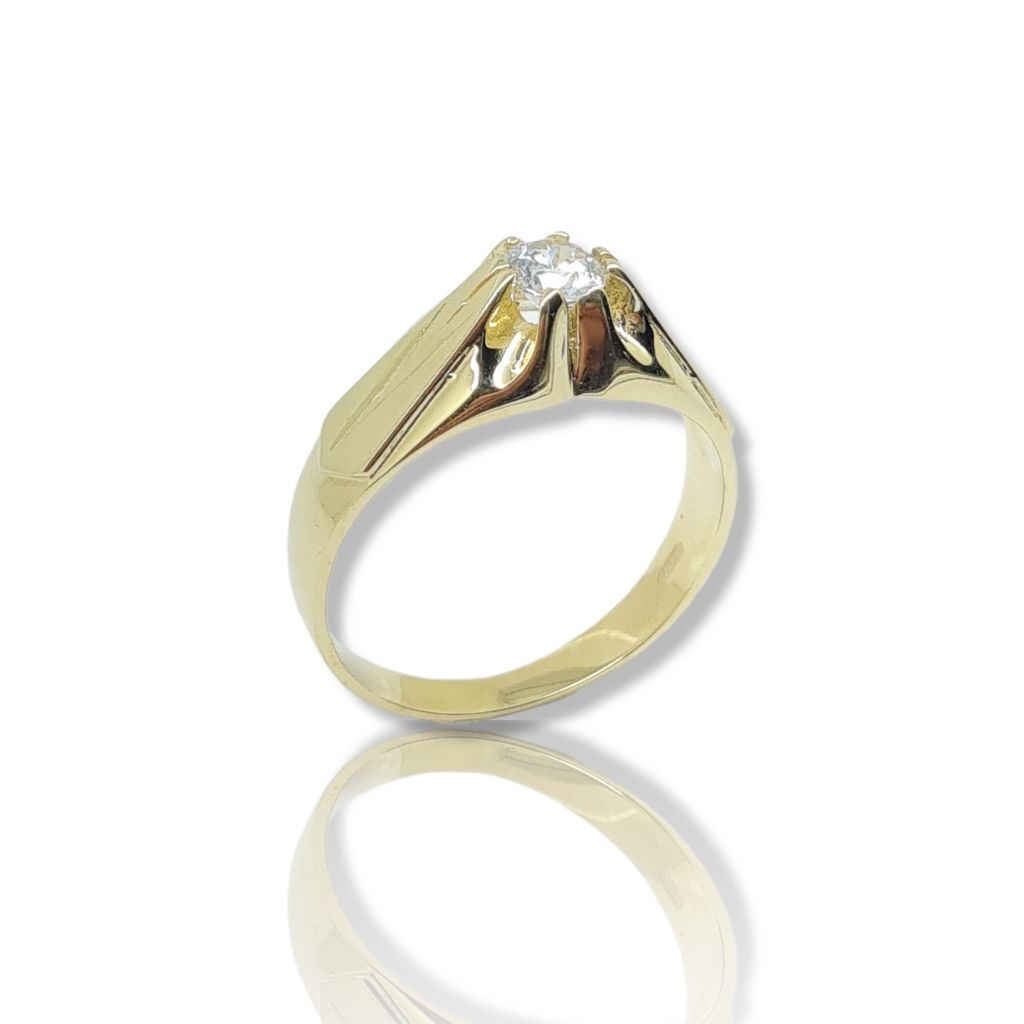 Golden ring k9 with zirgons (code S173583)